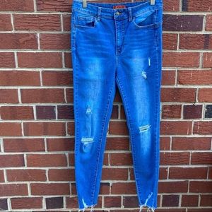 Wax jeans butt I love u size 11/30 medium wash distressed ripped high waisted